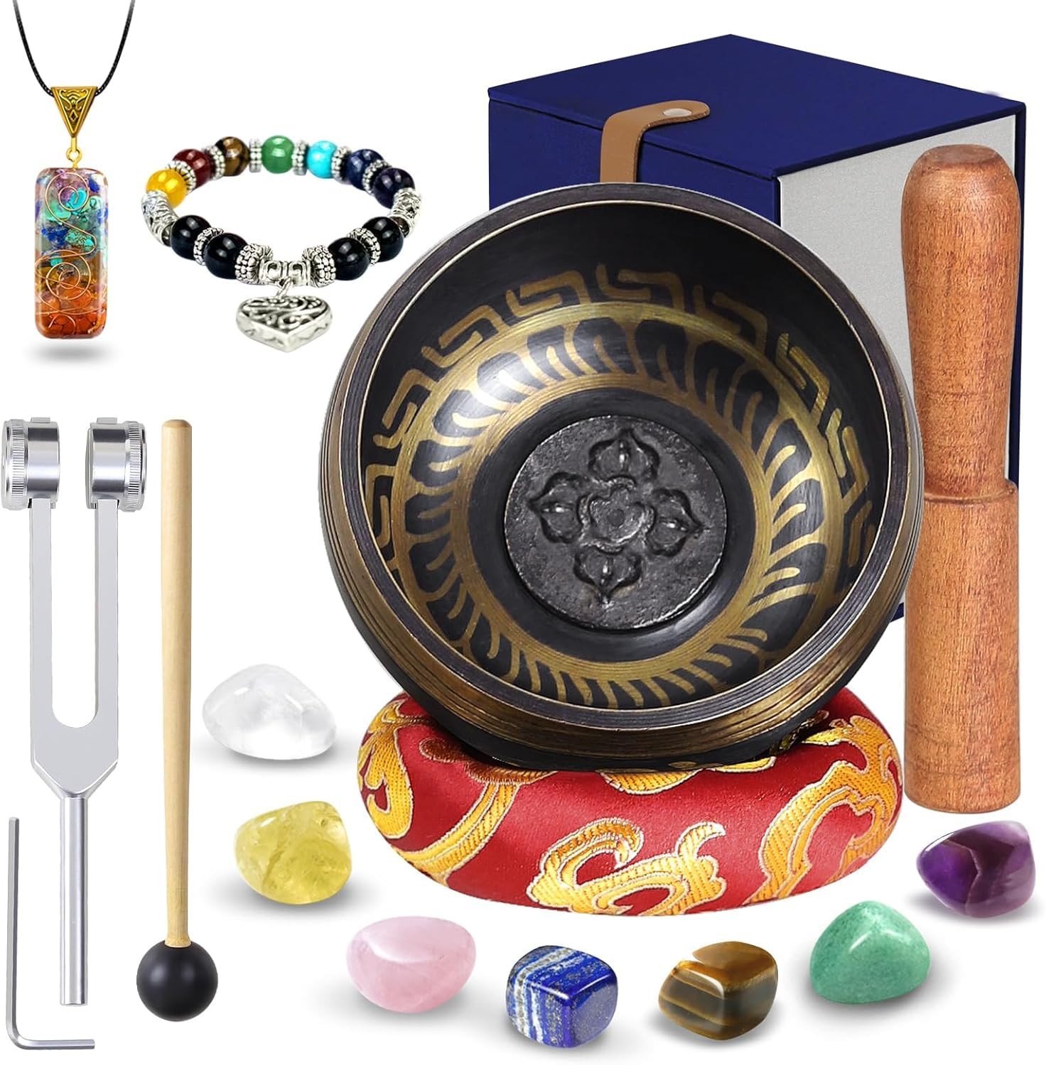 Tibetan Singing Bowl Set (16Pcs) - Pure Sound - 3.5 inch Brass Material