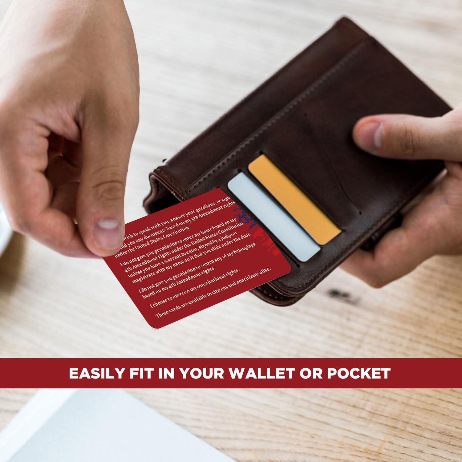 50 Pack Immigration Rights Red Cards - Bilingual Constitutional Rights Reminder