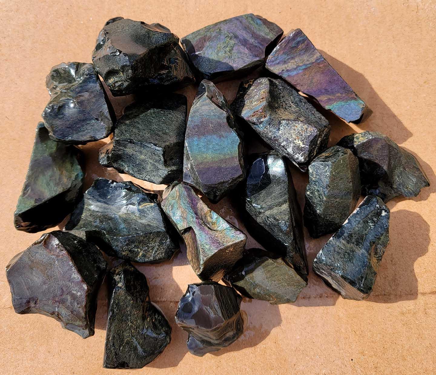 Random Pull RARE Mexican Velvet Obsidian Rough! Old Stock!