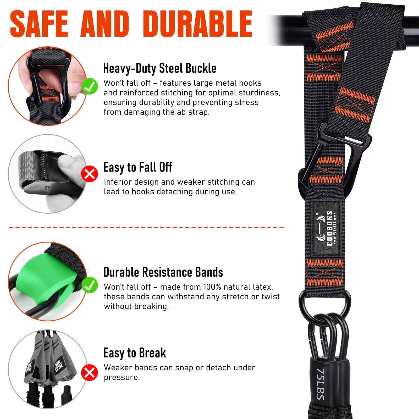 Pull Up Assistance Bands, 300lbs Heavy Duty Resistance Bands for Pull Ups wit...