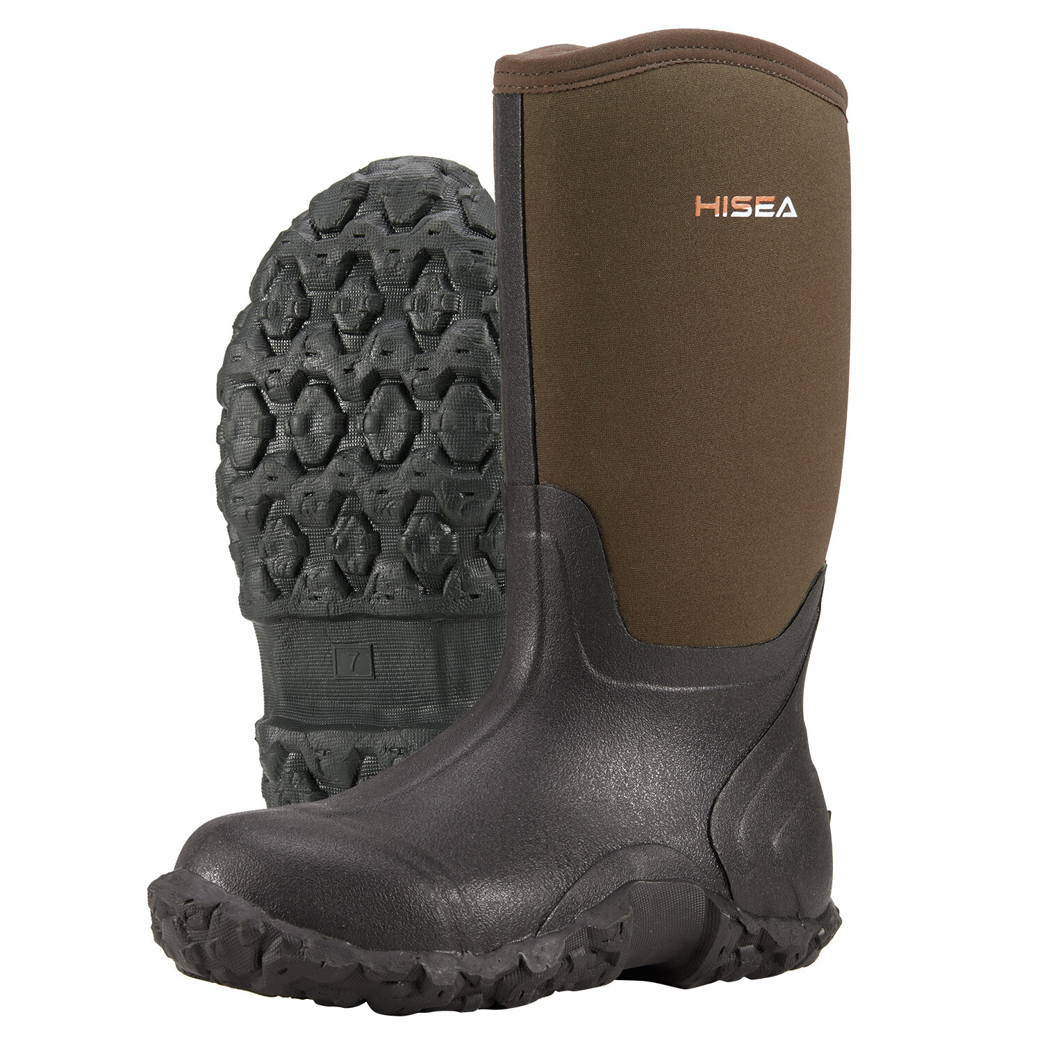 HISEA Men Neoprene Rain Boots Waterproof Insulated Hunting Fishing Mud Work Boot