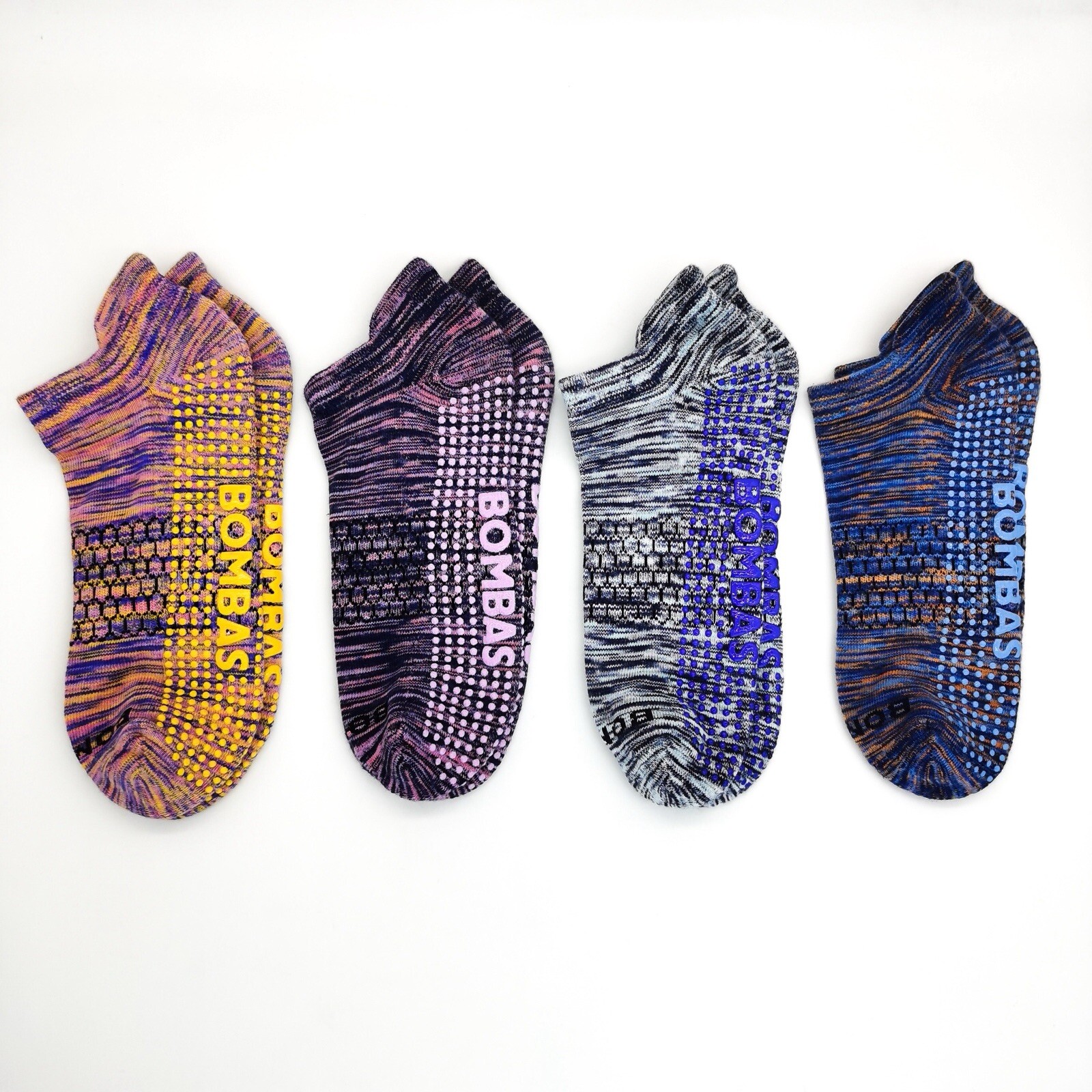 4 pairs BOMBAS Women's Performance Gripper Honeycomb Ankle Socks size M 6-10