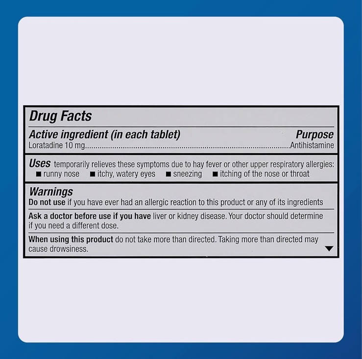 Major Allergy Loratadine 10mg Antihistamine Non-Drowsy Tablets 300 Count