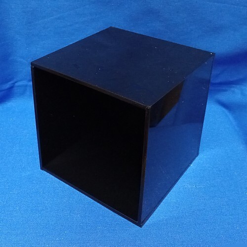 BLACK Acrylic 5-Sided Cube 4" x 4" x 4" - Open One Side - FREE SHIPPING