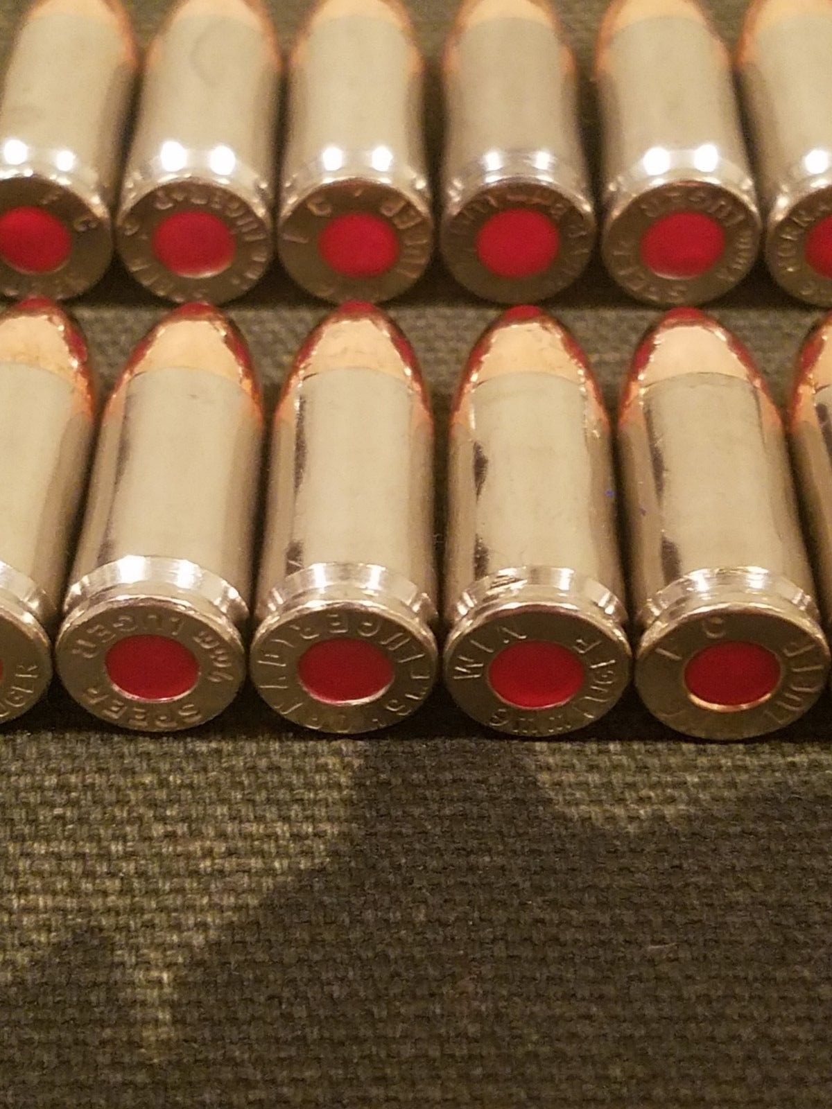 9MM LUGER SNAP CAPS SET OF 12 (NICKEL) REAL 115GN WEIGHT!!!