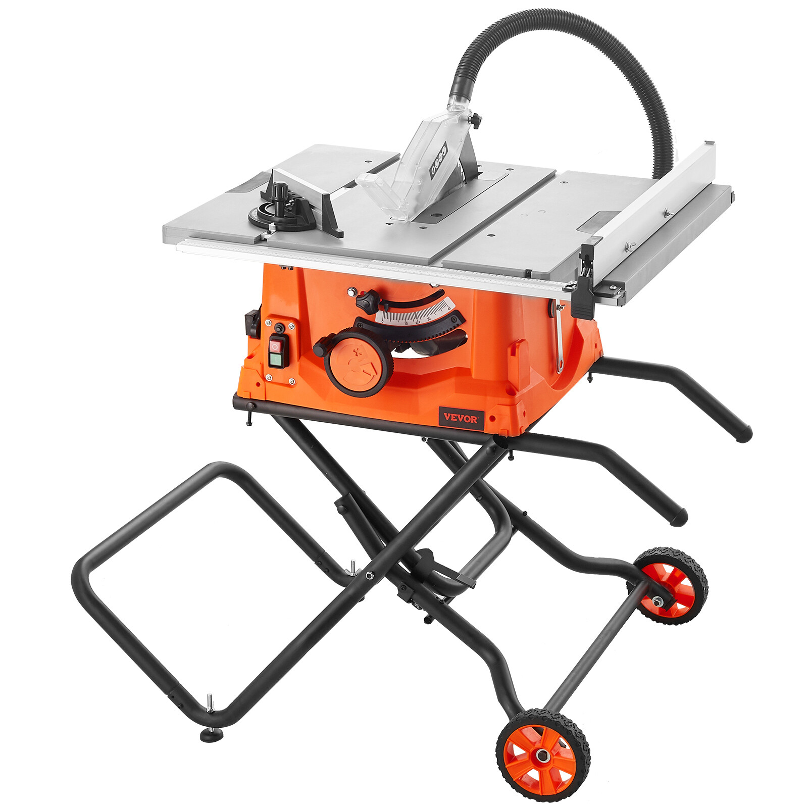 VEVOR 10" Table Saw w/ Stand Electric Cutting Machine 5000RPM 25-in Rip Capacity