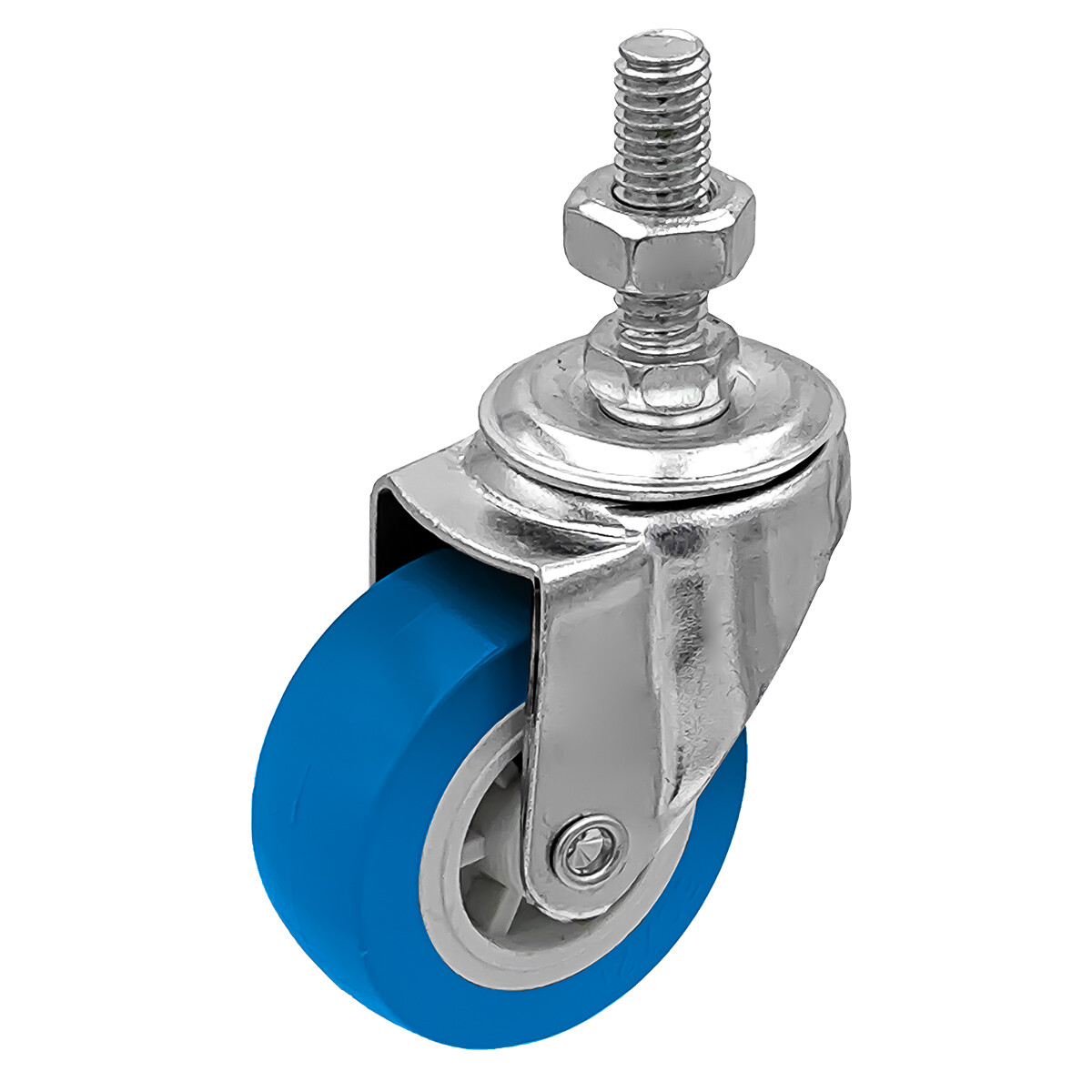 4 Pack 2 Inch Stem Caster Swivel Blue Polyurethane Caster Wheels