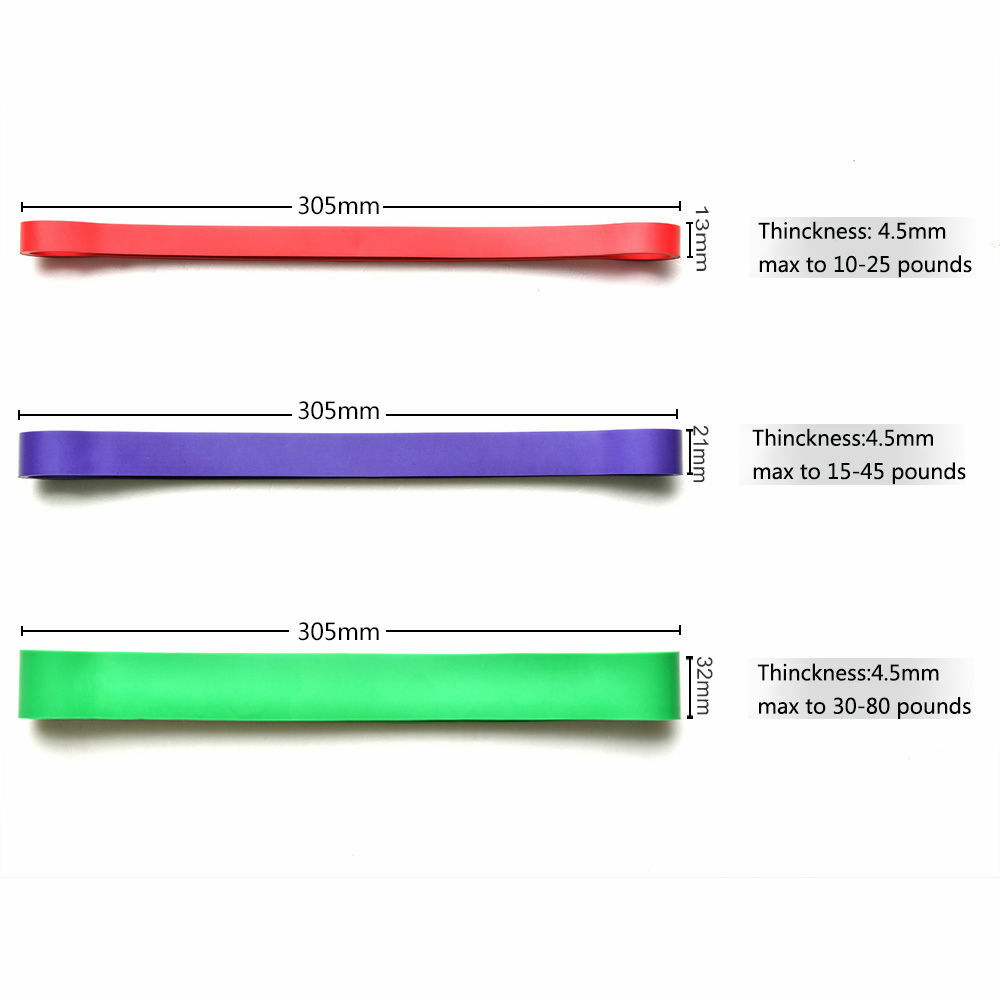 Set of 3 Heavy Duty Resistance Band Loop Exercise Yoga Workout Power Gym Fitness