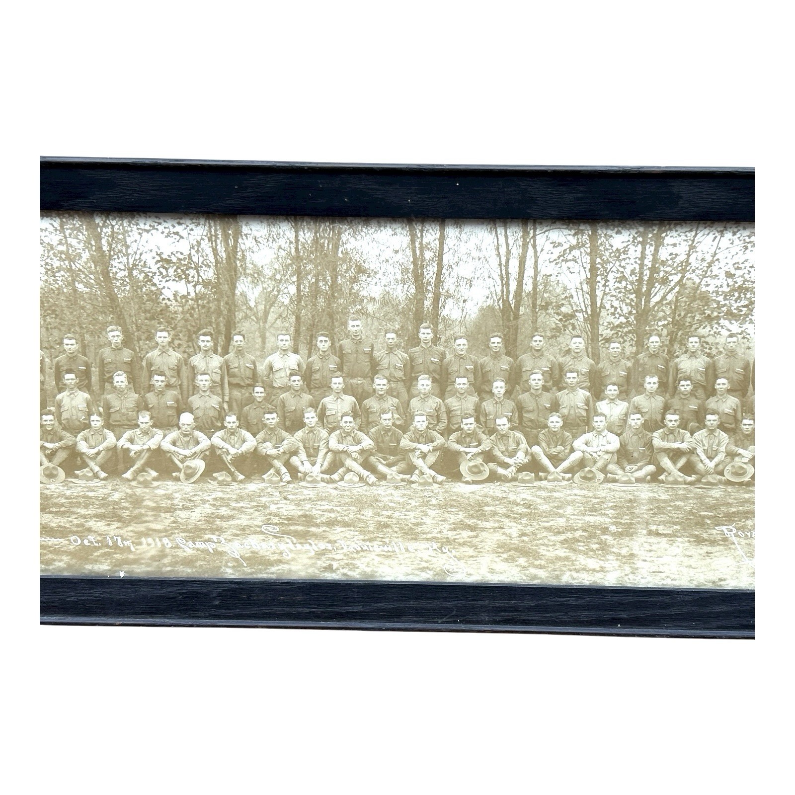 Antique WWI Panoramic Photo Camp Zachary Taylor Louisville KY - Framed Yard Long