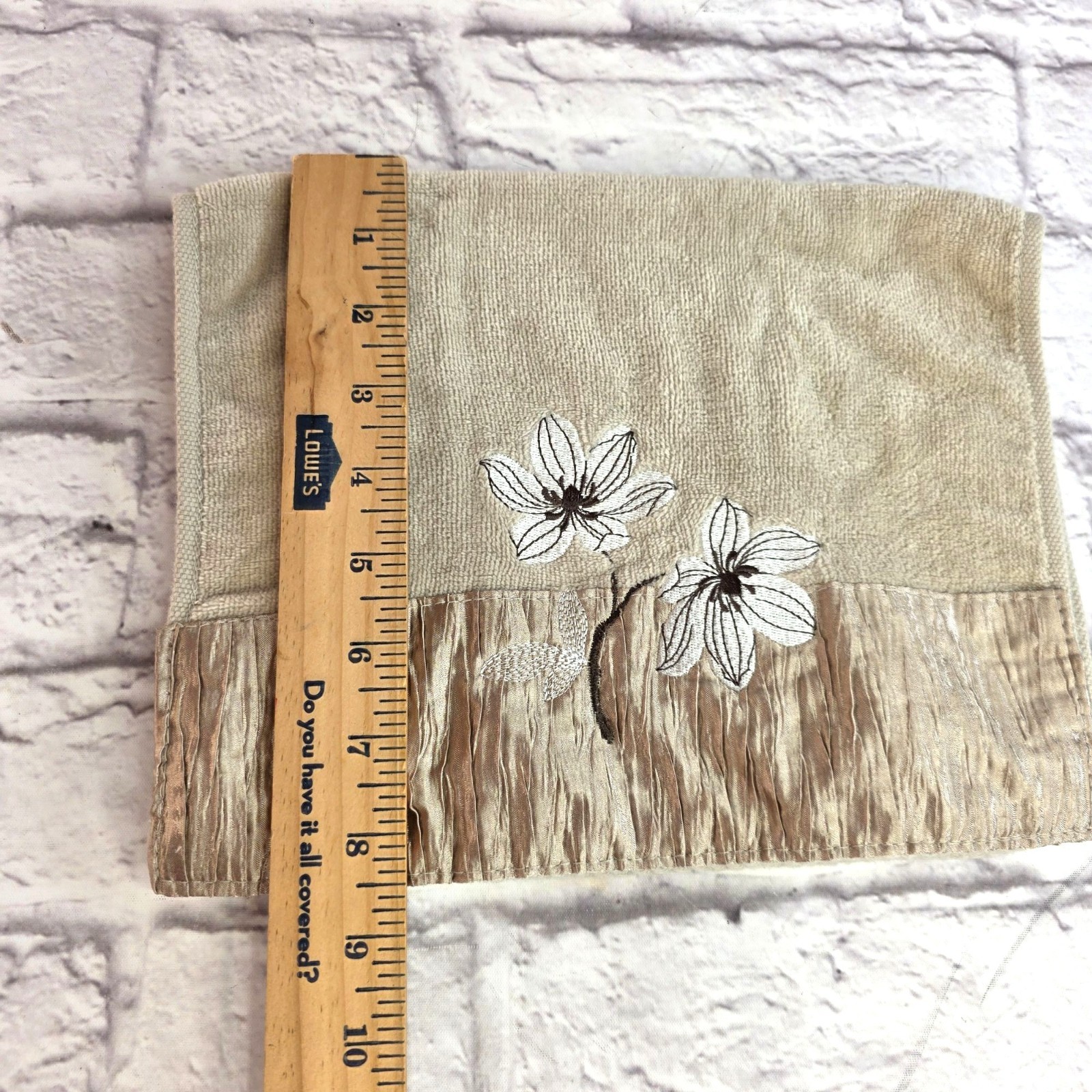 Croscill Magnolia Bath Towel 6-Piece Set Beige Embroidered Floral 100% Cotton