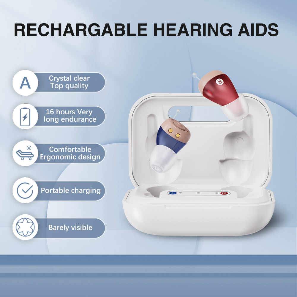 JINGHAO Rechargeable Hearing Aids Hearing Amplifier Sound Enhance -FREE RETURN