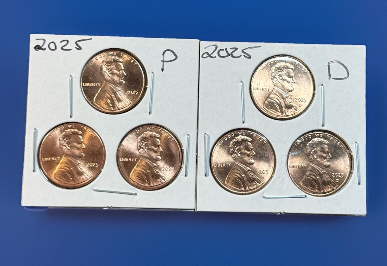 3 SETS! 2025 P & D Lincoln Shield Cents. Six(6) Coins. HUGE Volume Discounts!💥