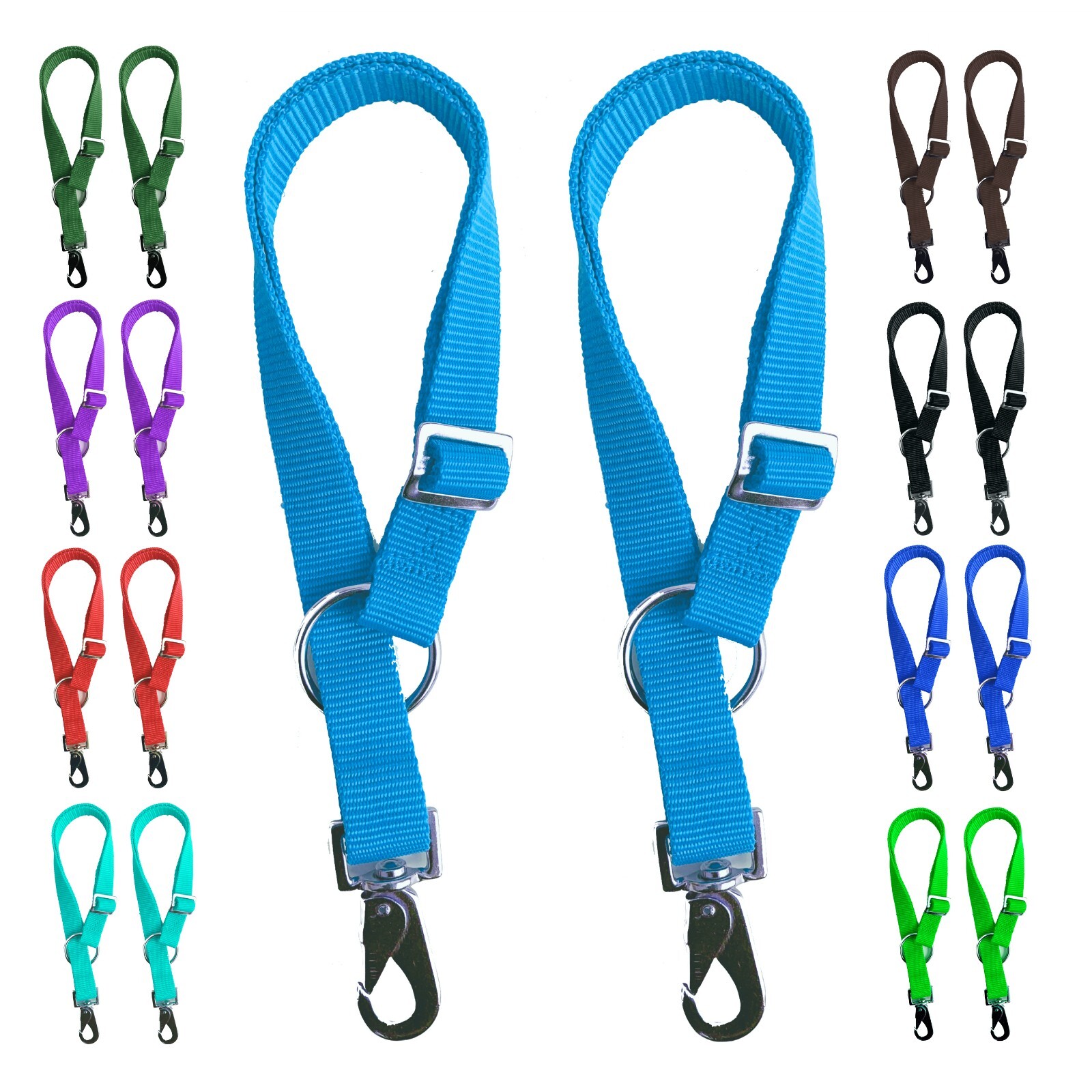 Majestic Ally Pack of 2 Horse Water Bucket Strap Hangers - Adjustable 18” to 30”