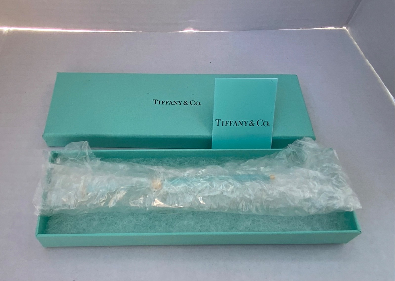 Tiffany & Co. Gold Plated & Blue Lacquer Enamel Ballpoint Pen -New in Box