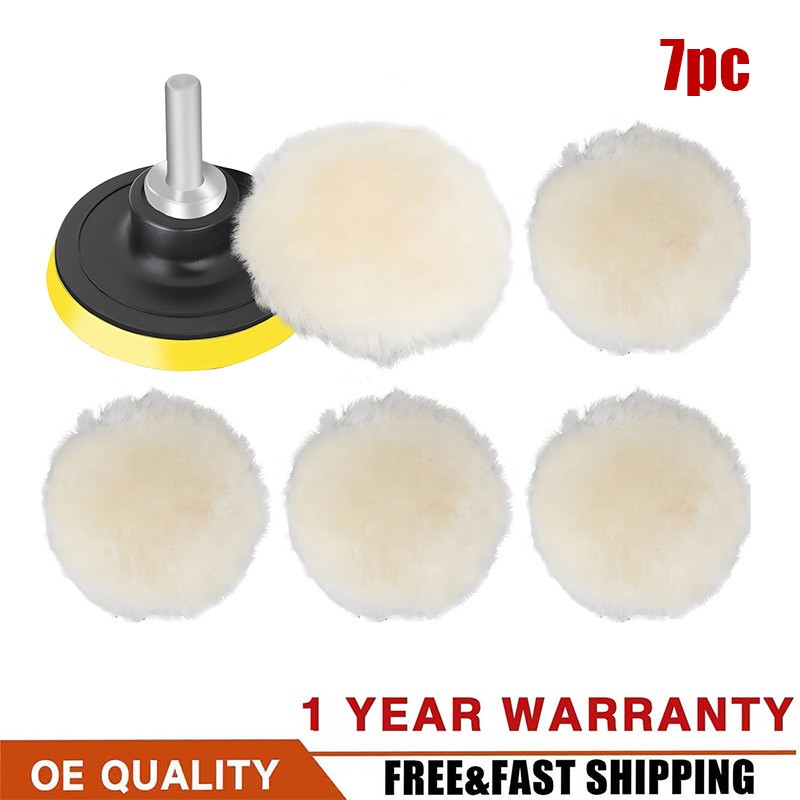 7PCS 3 Inch Car Polishing Buffing Pads Kit for Drill Sponge Waxing Foam Polisher
