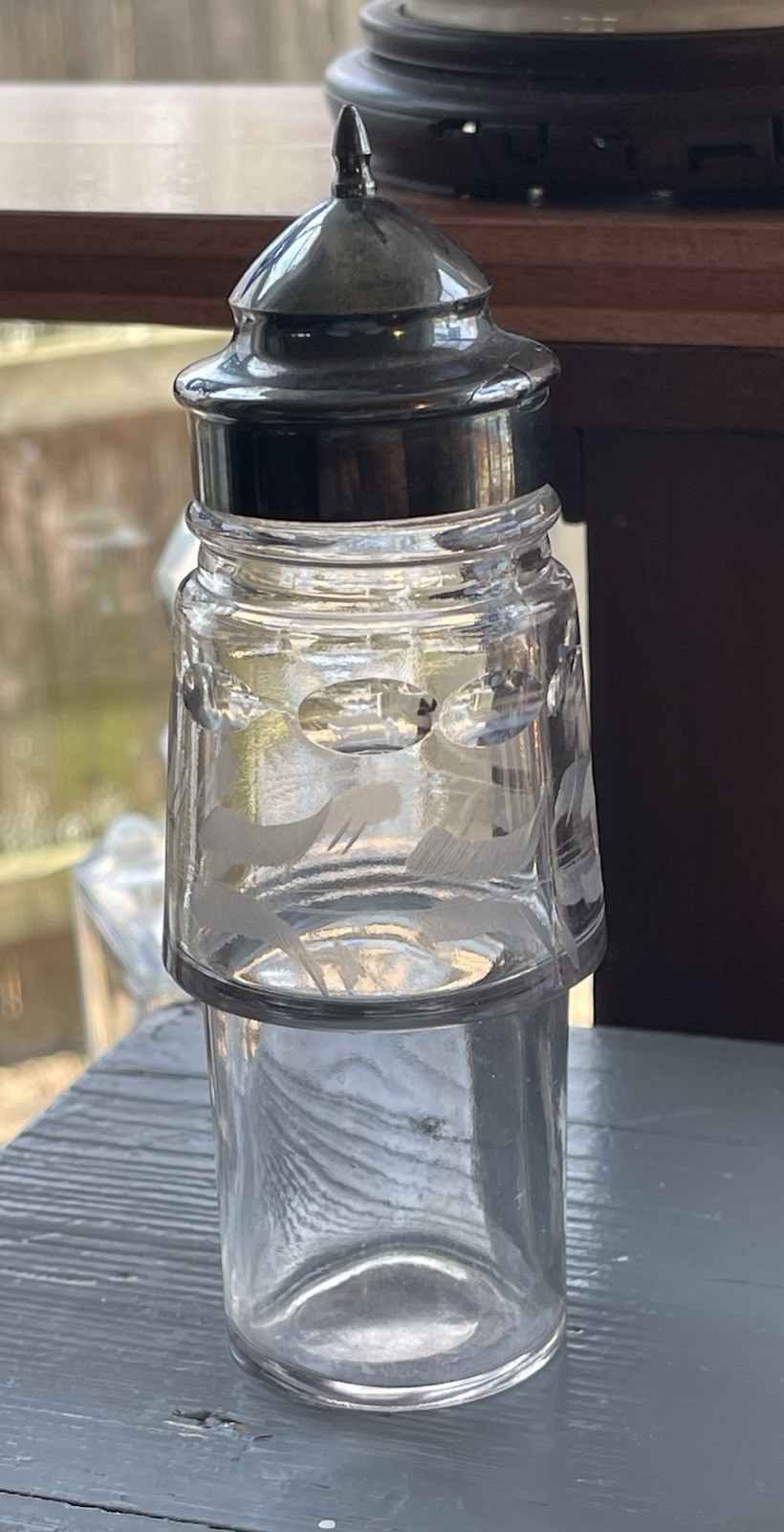 Lot of 5 Vintage/Antique Crystal Etched Condiment Shakers & Cruets Birks & Co...