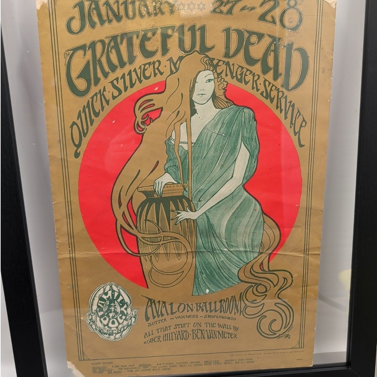 GRATEFUL DEAD FD 45-1 AVALON BALLROOM CONCERT POSTER 1967 Dead Classic Vintage