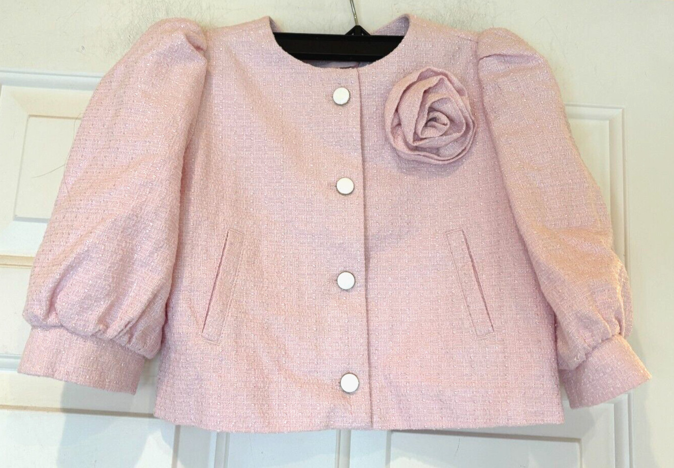 Janie and Jack Coat Sparkly Pink Jacket Size 5 6 NEW  $174 Value