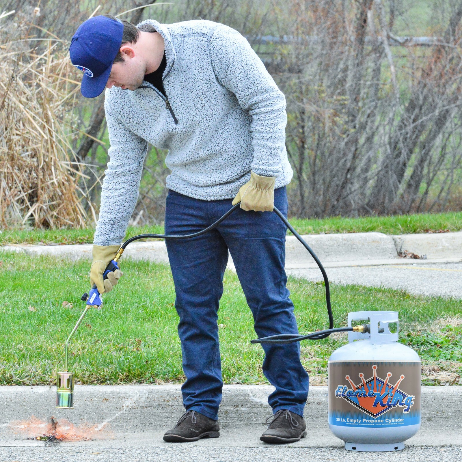320,000 BTU Propane Torch Steel Nozzle with Turbo Blast Trigger and Flow Valve