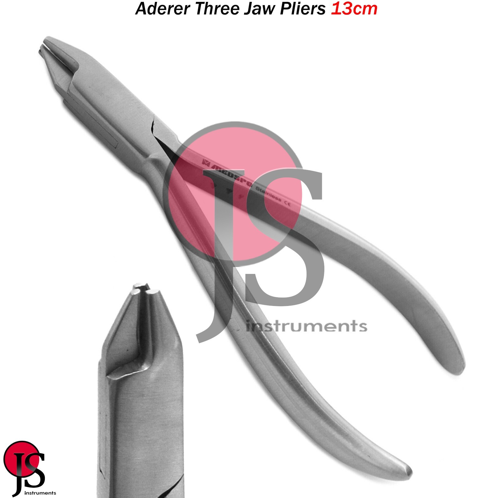 Orthodontics Wire Bending Pliers Aderer Three Jaw Loop Forming Dental Ortho 3PCS