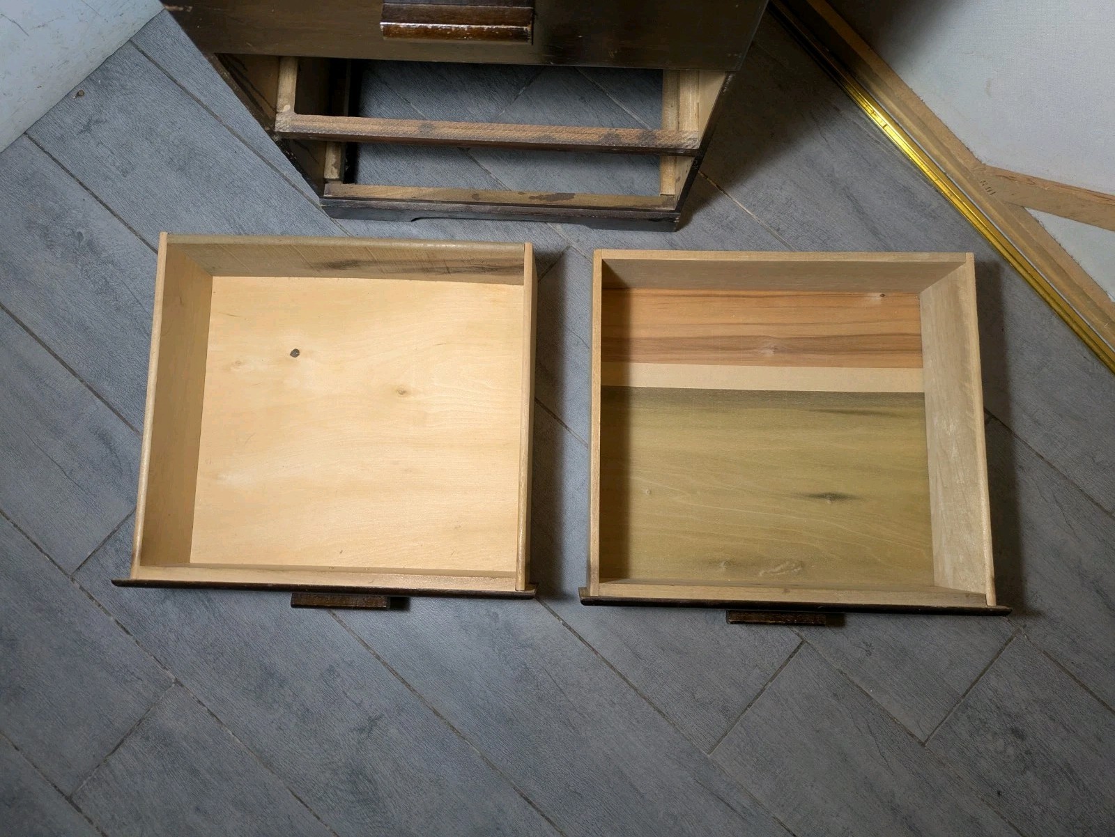 Vintage Art Deco Wood 5-Drawer Narrow Tallboy Dresser Lingerie Chest Cabinet N23