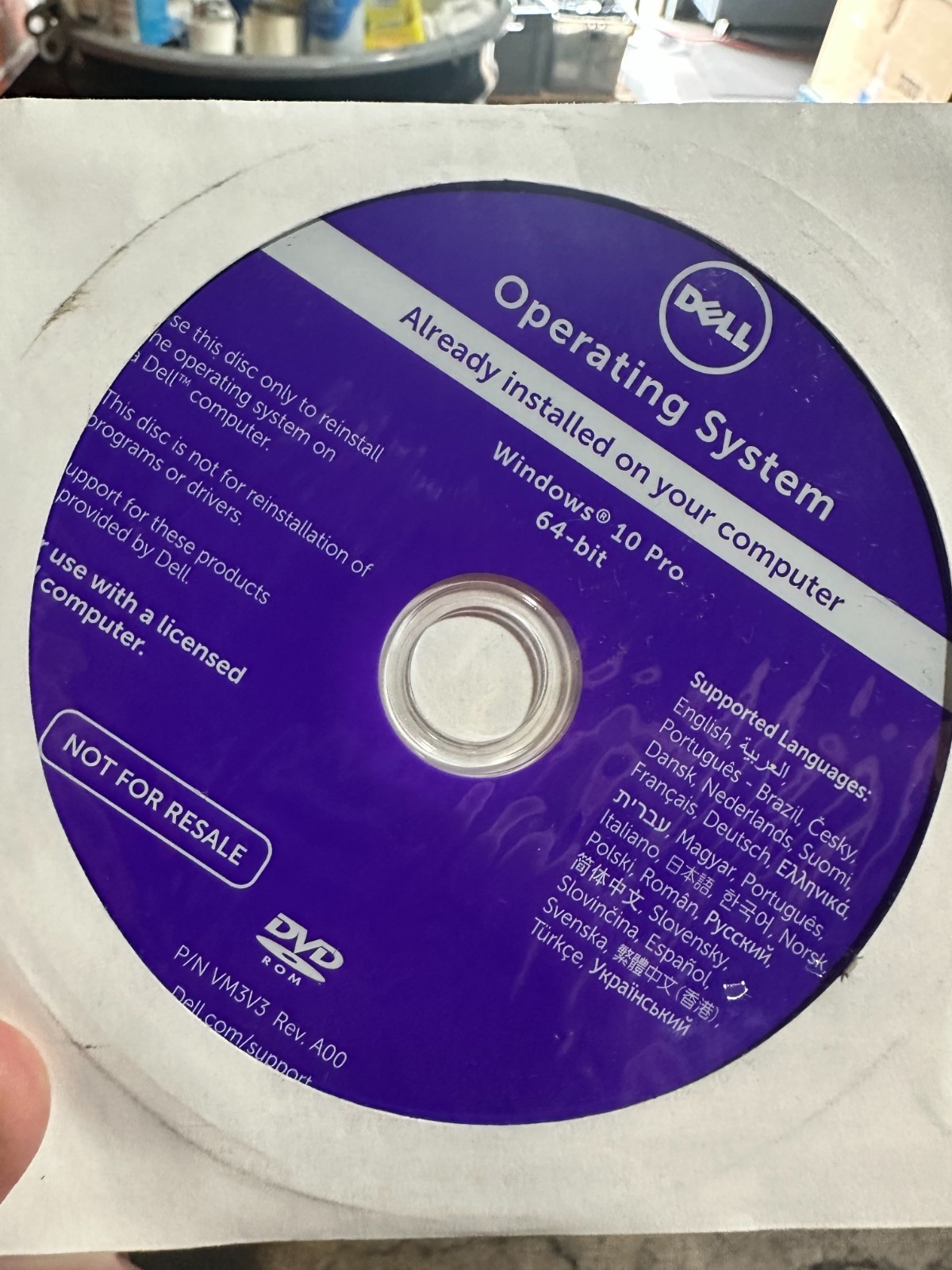 Dell Windows 10 Pro 64-bit Reinstallation Disc DVD SEALED