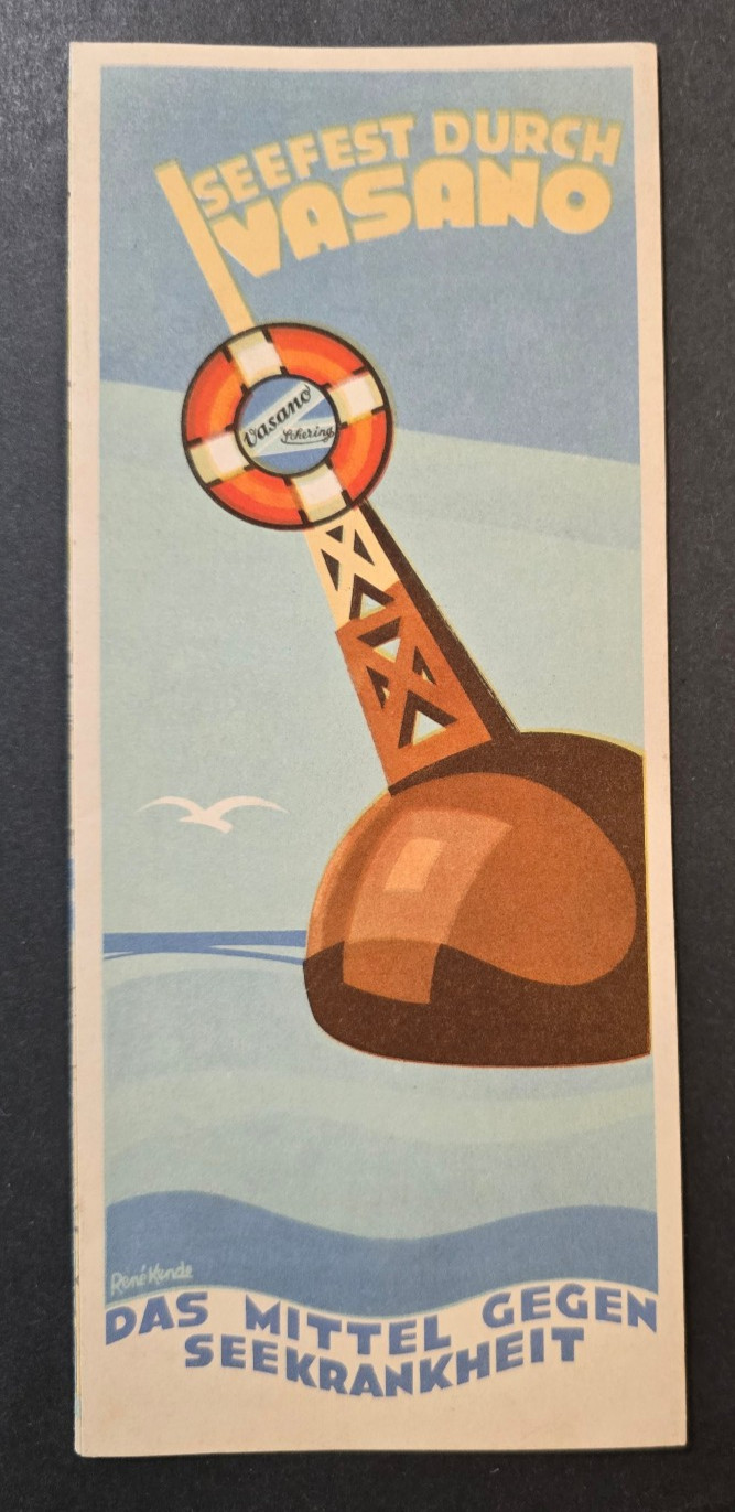 WW2 WWII German HAPAG Nordsee Map Brochure Hamburg Helgoland Travel Foldout 1933