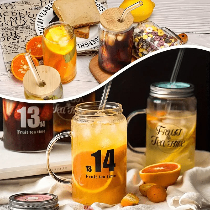 12 Pcs Reusable Glass Drinking Straws 6 Straight & 6 Bent 8x8mm with 2 Brushes