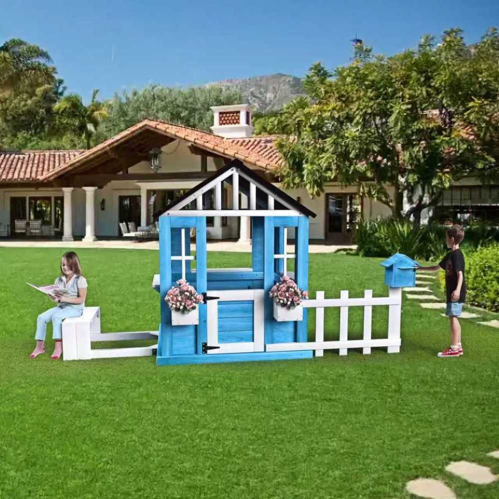 Kids Cabin Playhouse Playset Indoor or Outdoor Toy House Cottage Boys Girls Gift