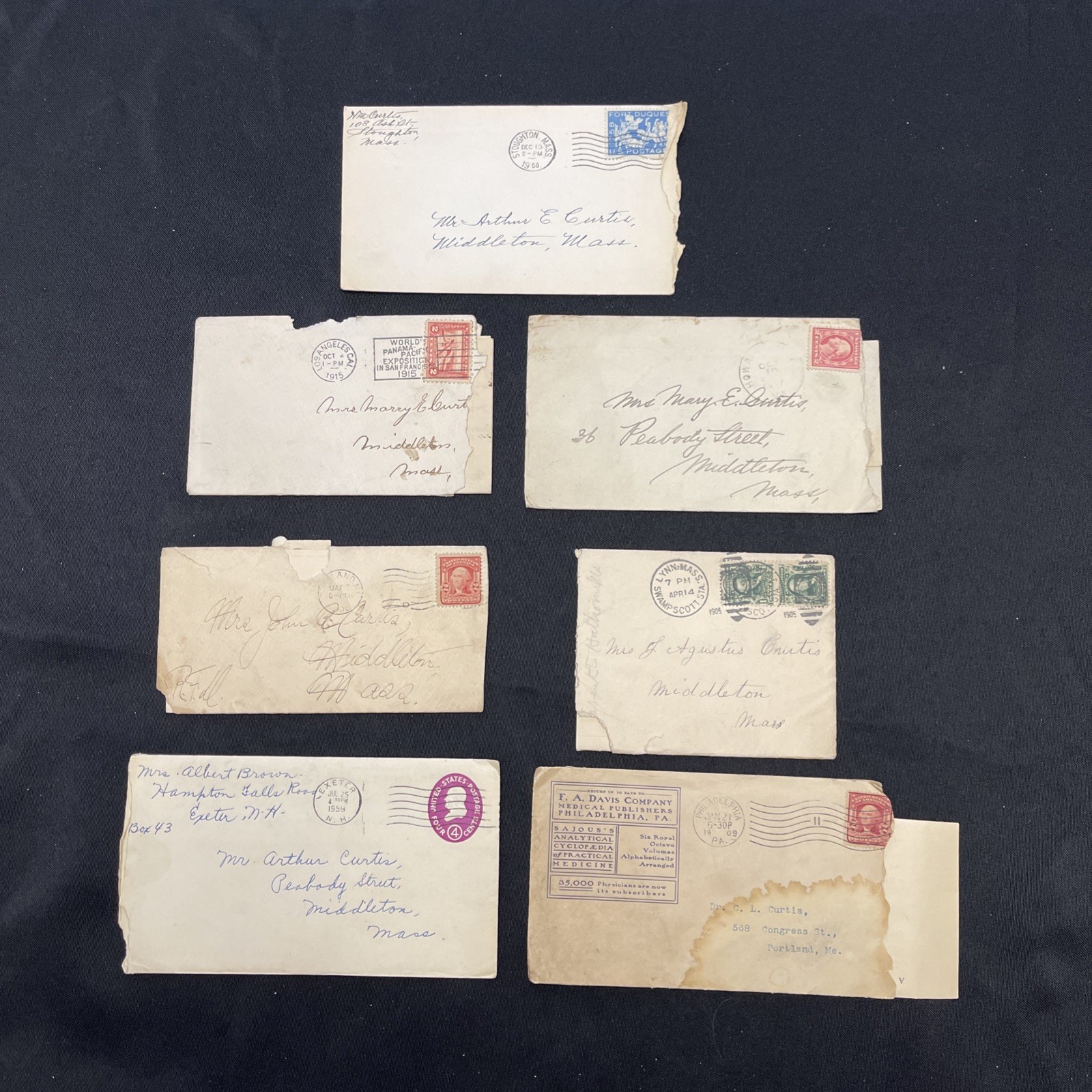 Lot of 34 Letters Mrs Mary Curtis Middleton Massachusetts 1900 - 1920