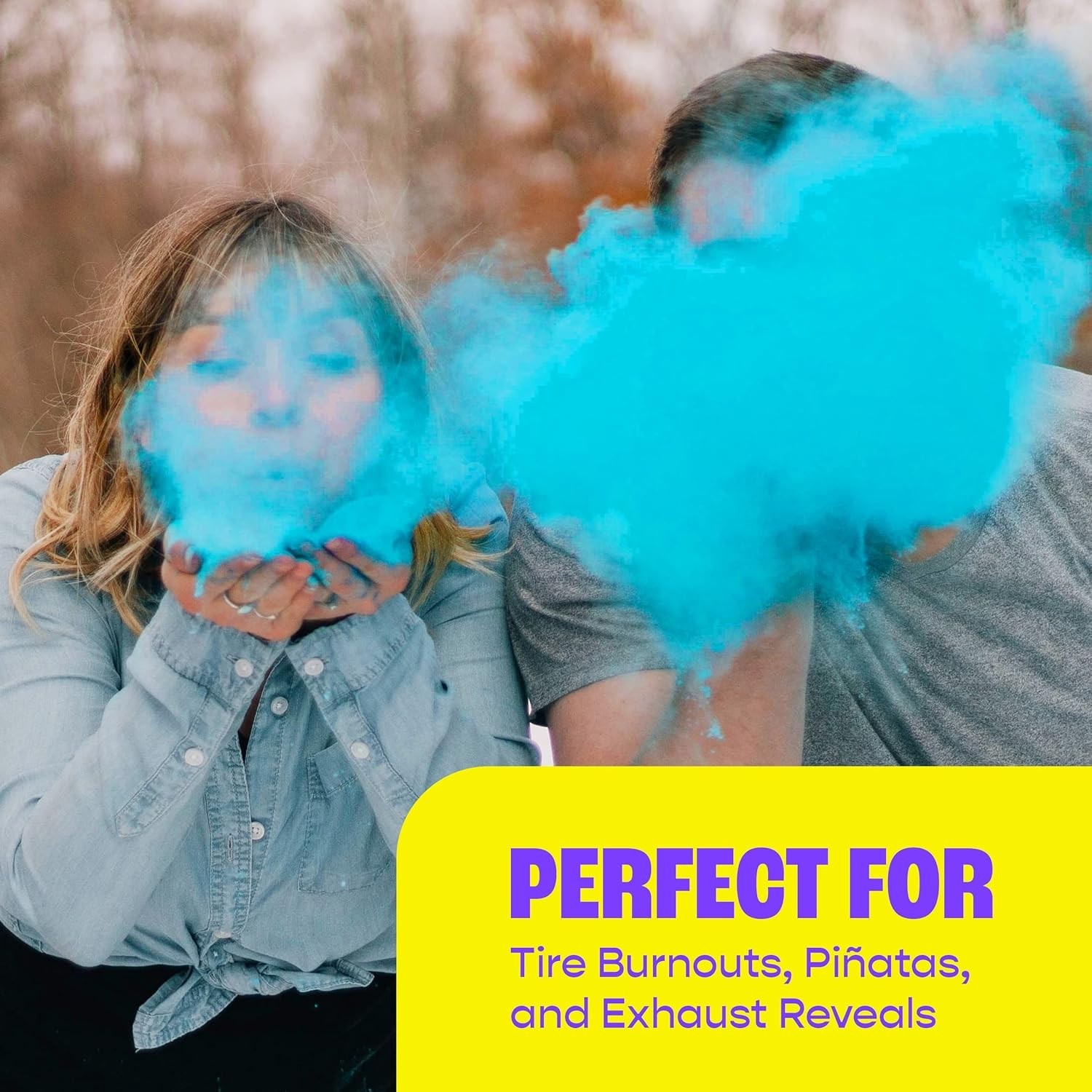 Color Blaze Gender Reveal Powder 2lbs Blue Baby Boy Party Shower (2 - 1LB bags)