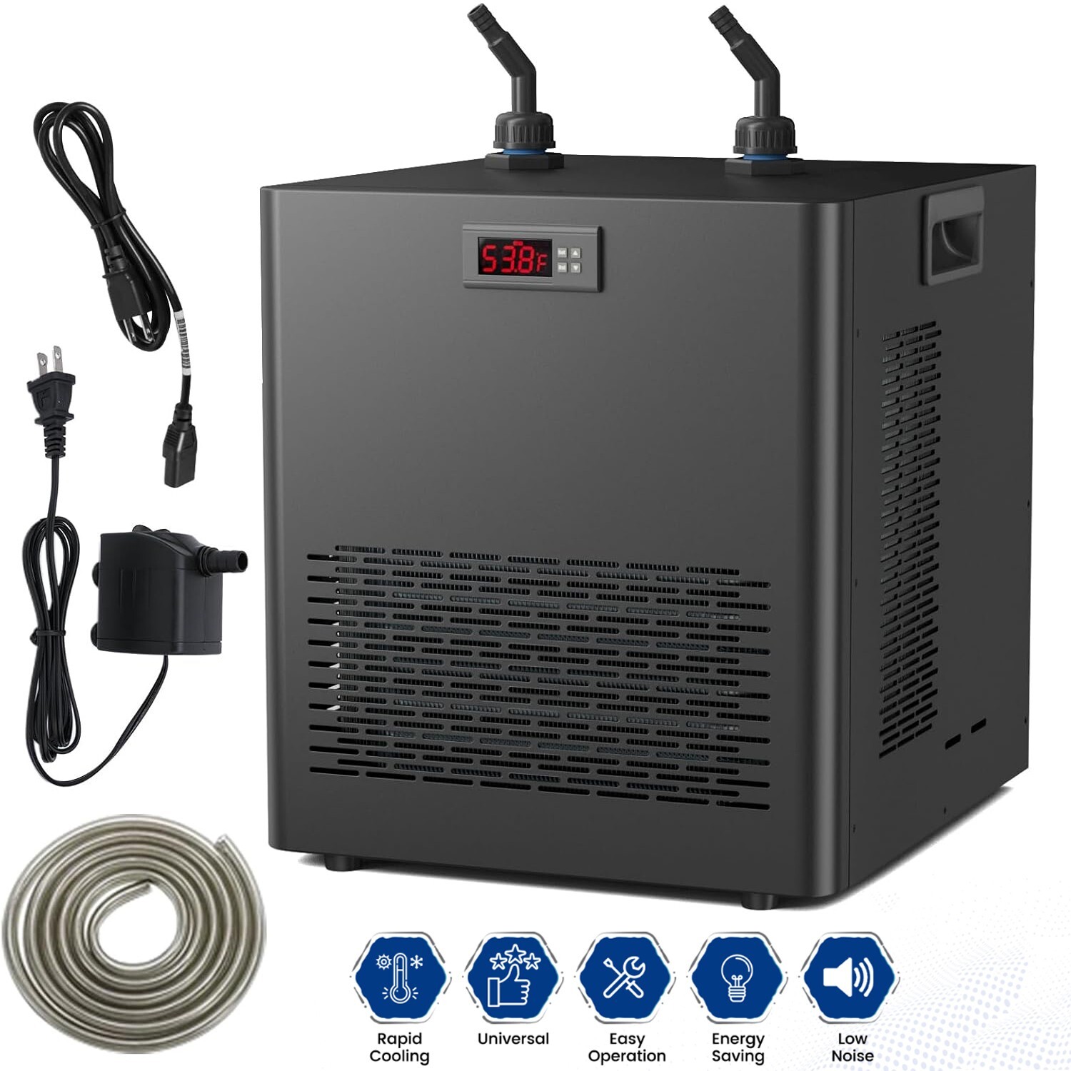 Ice Bath Water Chiller 1/2HP 132gal for Ice Bath Tubs Universal Chiller for Ice