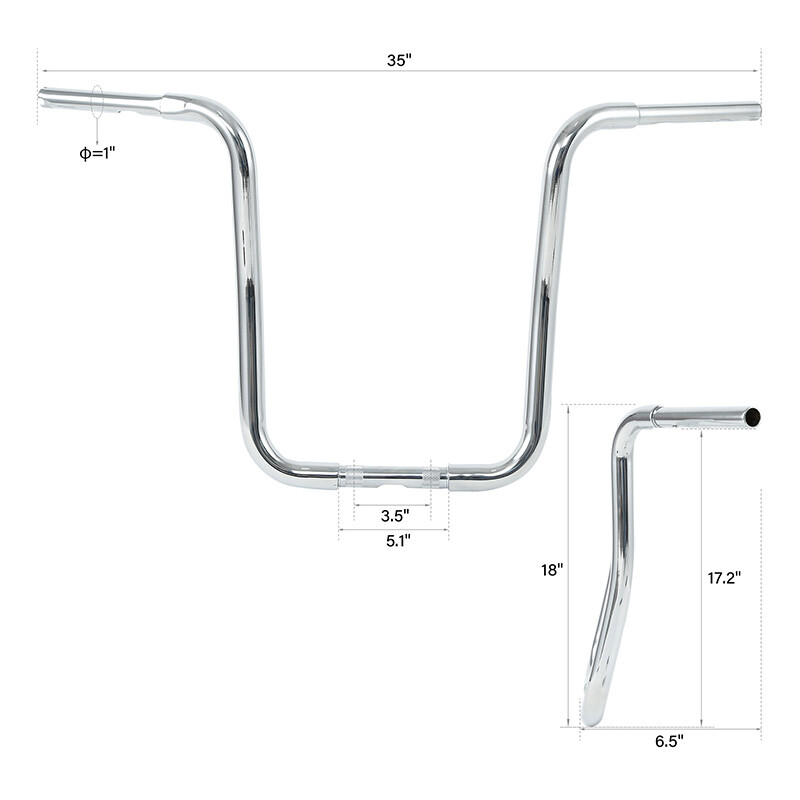 12''/14''/16"/18'' Ape Hanger 1 1/4" Handlebar Fit For Harley Sportster Softail