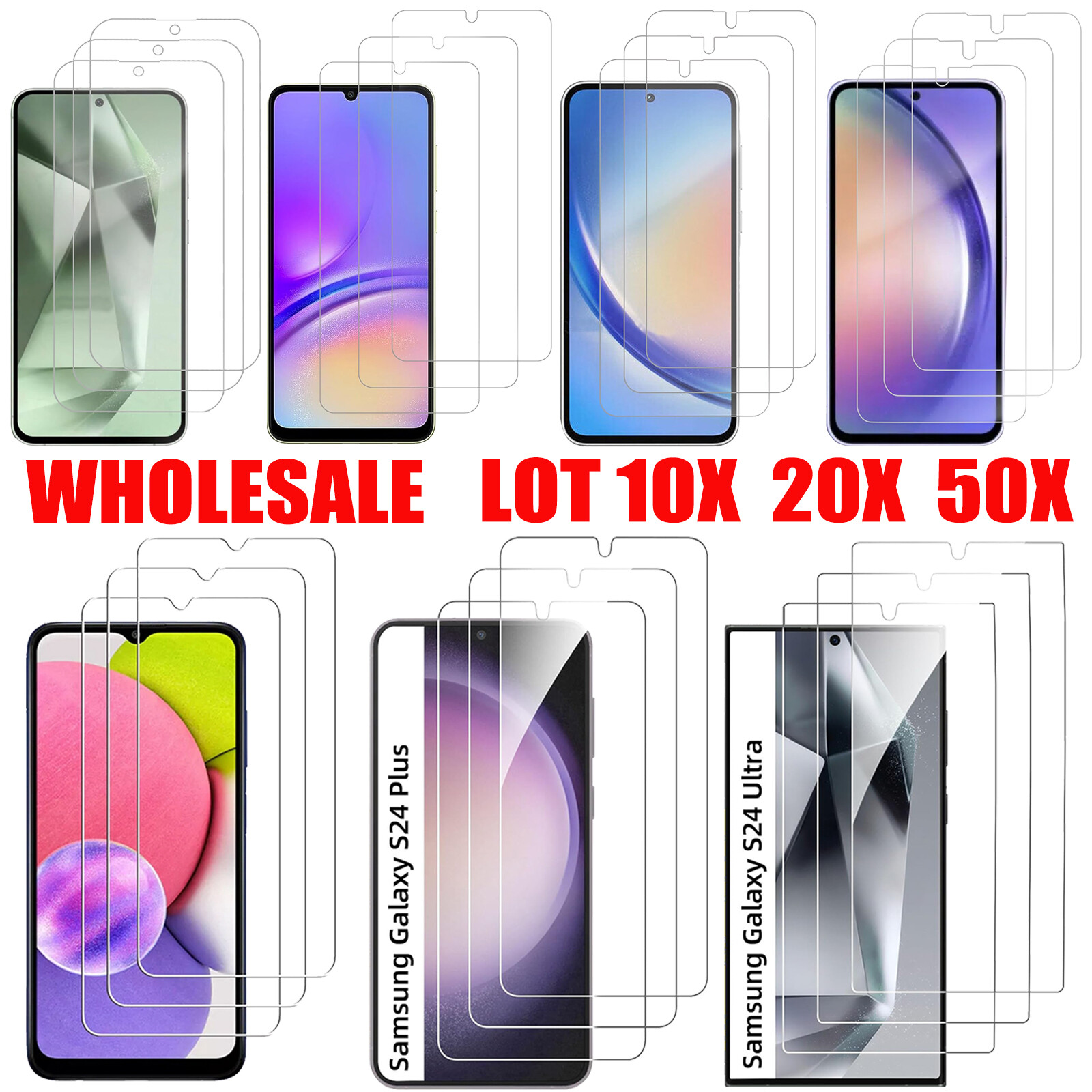 Wholesale Lot Tempered Glass Screen Protector for Samsung S26 Ultra  S25 S24 FE