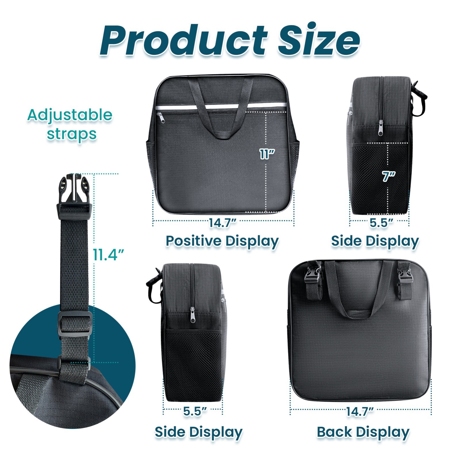 Wheelchair Accessories Bag-Waterproof,Double-Stitched,Machine Washable for Adult