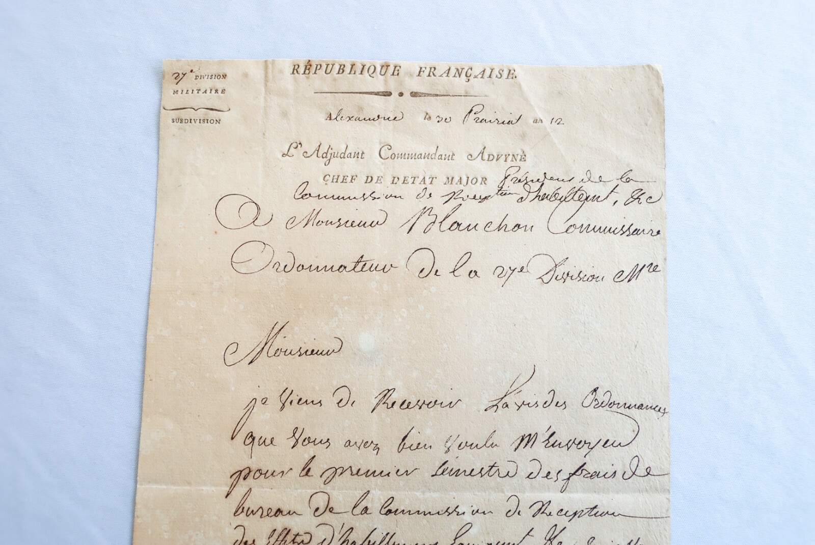 1802 France Revolution Army Equipment Supply Document Napoleon Battle War