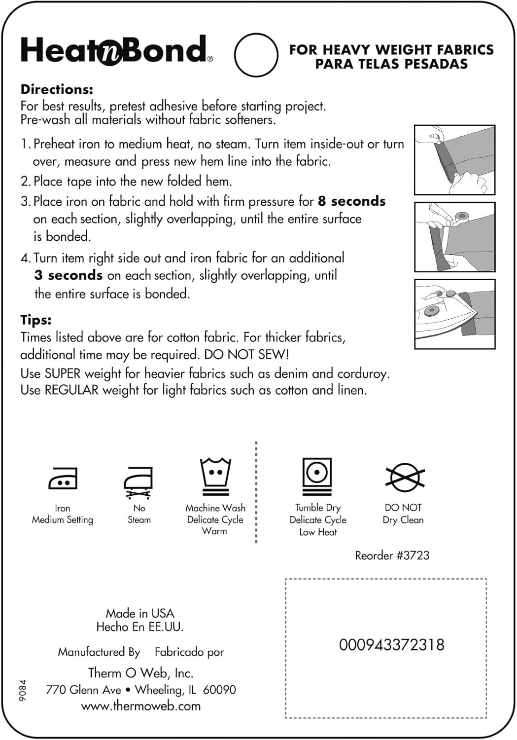 Hem Iron-On Adhesive, Regular Weight, White