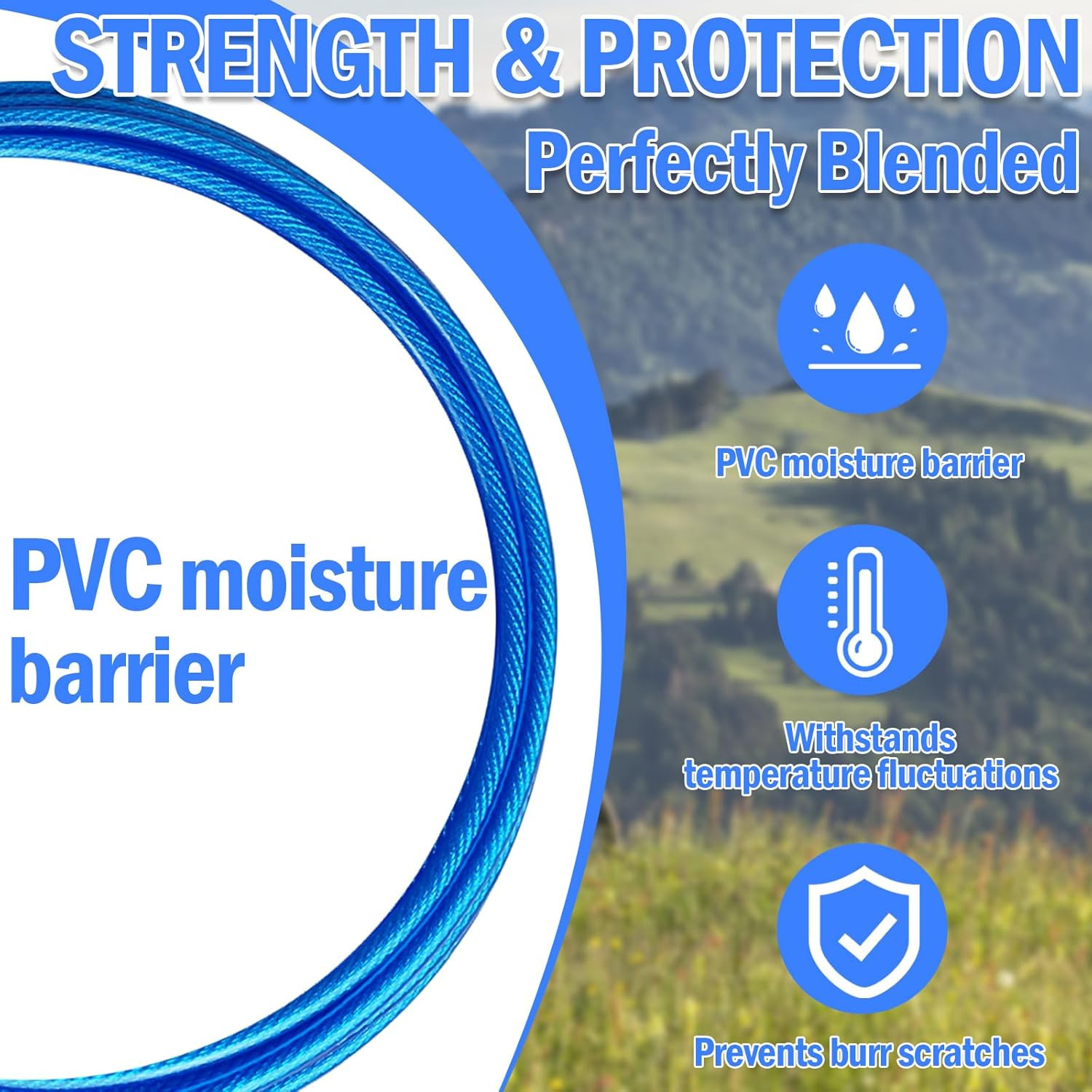 4FT Steel Security Cable with Loops - Weatherproof Safety Cable (2 Pack)