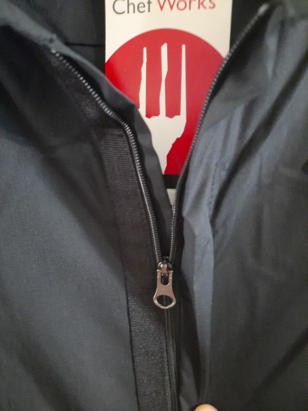 MENS Large Chef Works Shelby Zip Front Shirt. FOH, Busser, Server, Utility, Bar.