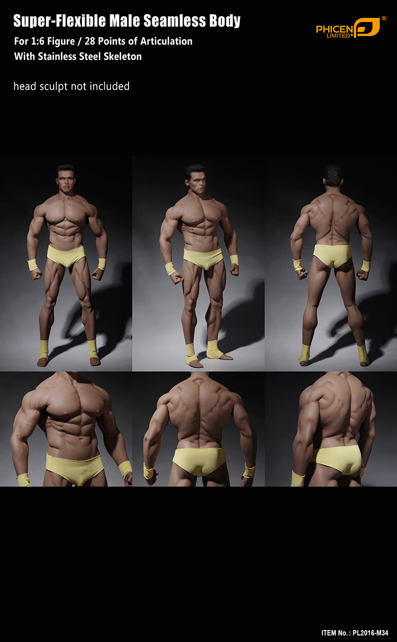 TBLeague Phicen M34 Male Seamless Muscular Body w/ Steel Skeleton 1/6