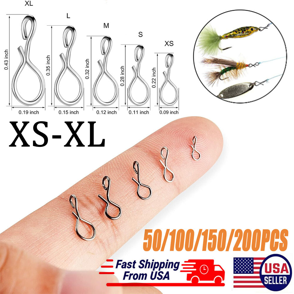 XS-XL No-Knot Snaps Fly Fishing Quick Change Connect for Flie Hook&Lures 50-200X