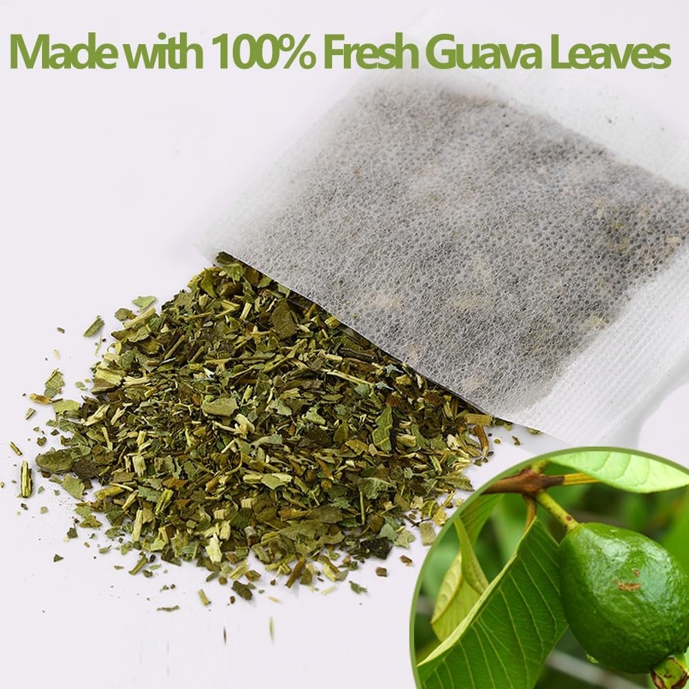 Premium 100 Guava Leaf Tea Bags, Made with 100% Natural Guava Leaves, No Additiv