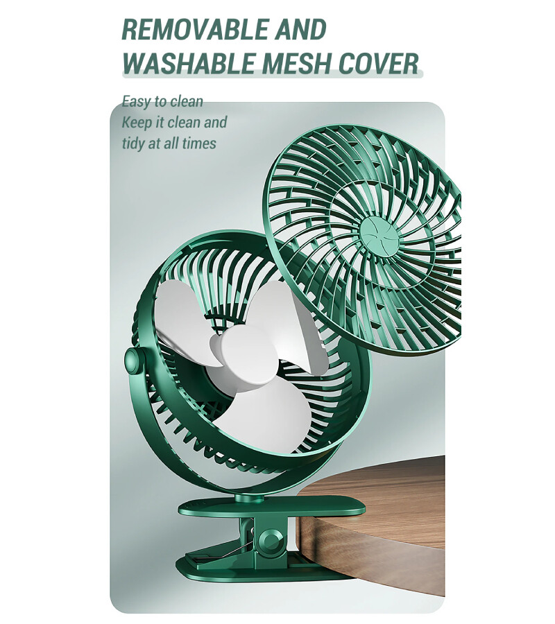 6" USB Desk Clip On Fan Small Air Circulator Portable Cooling Camping Stroller
