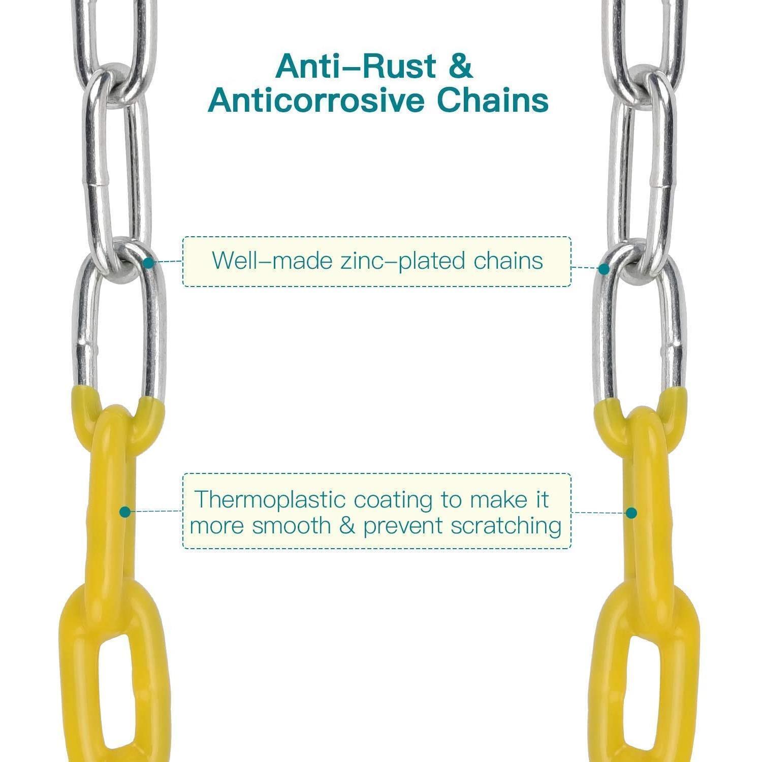 Outdoor Heavy Duty Swing Seat Set Accessories Replacement With Anti-Rust Chains