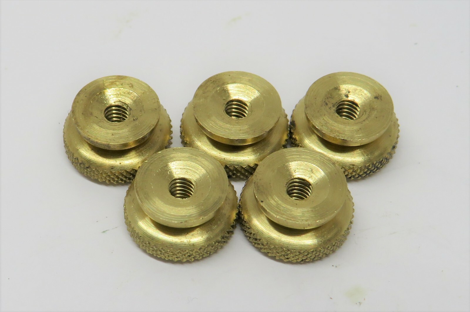 5 brass spark plug thumb nuts 8/32 thread 7/16 OD Gas Engine  Hit & Miss #001