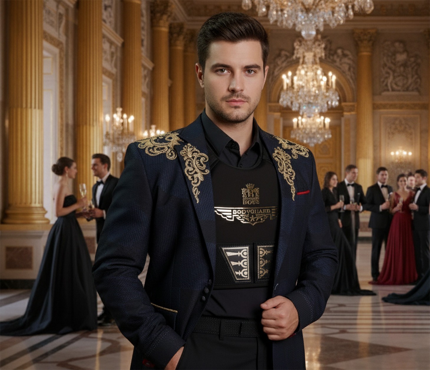 Concealable Bulletproof Vest with Two 10"x12" Multi-Curve Armor Plates Level 3A+