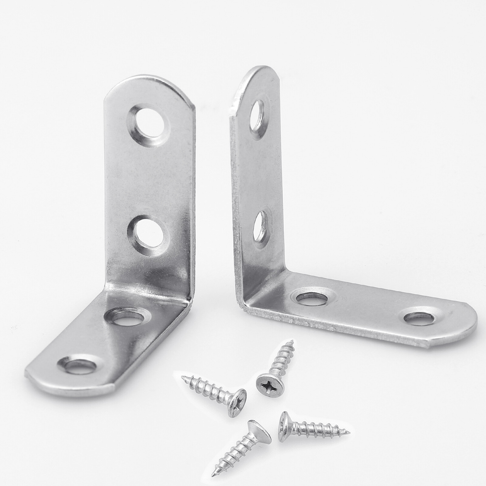 1.5" L-Shaped Bracket Corner Brace Stainless Steel Bracket Right Angle w/Screws