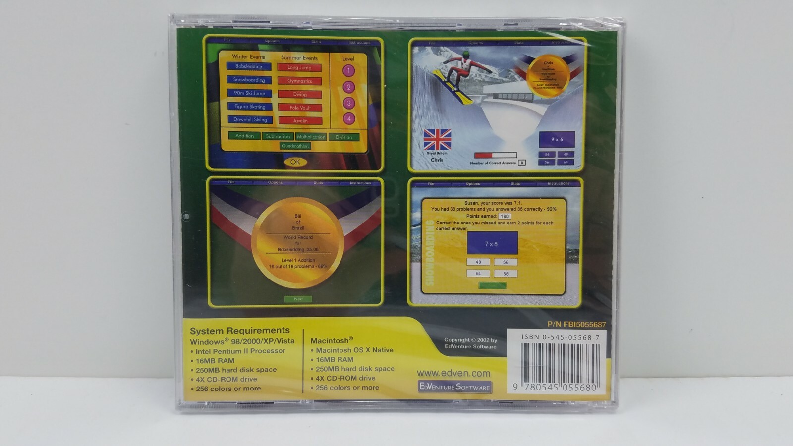 Gold Medal Math (Windows/Mac, 2002, EdVenture Software) Ages 7-12 Brand New