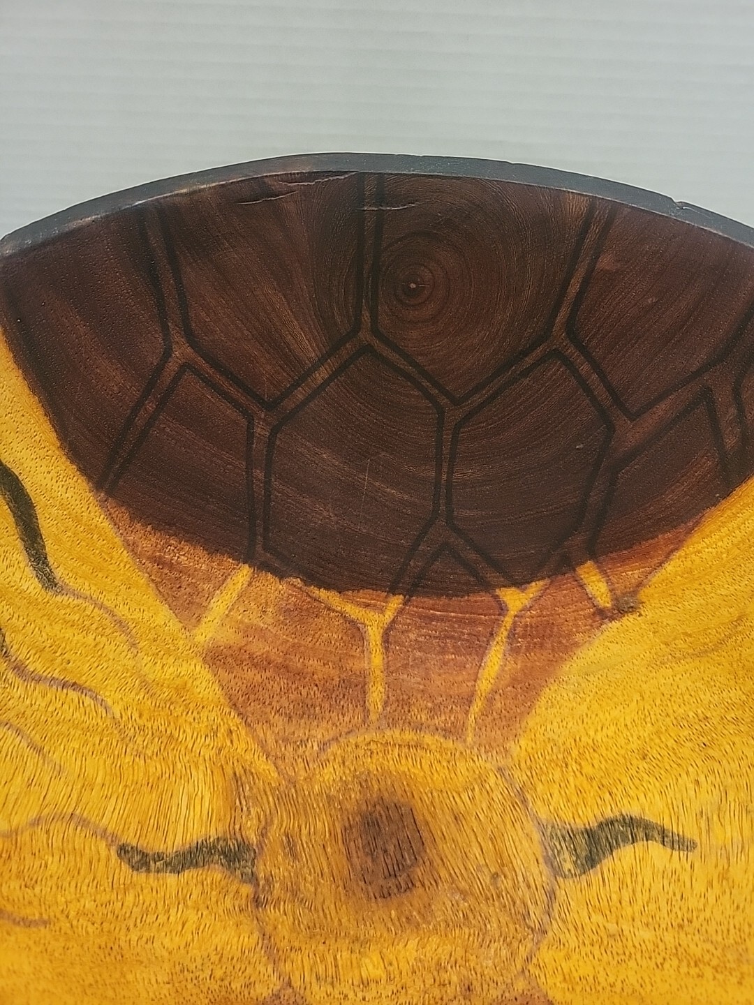 Hand Carved & Hand Painted Animal Print South Africa 11.25" Wooden Bowl