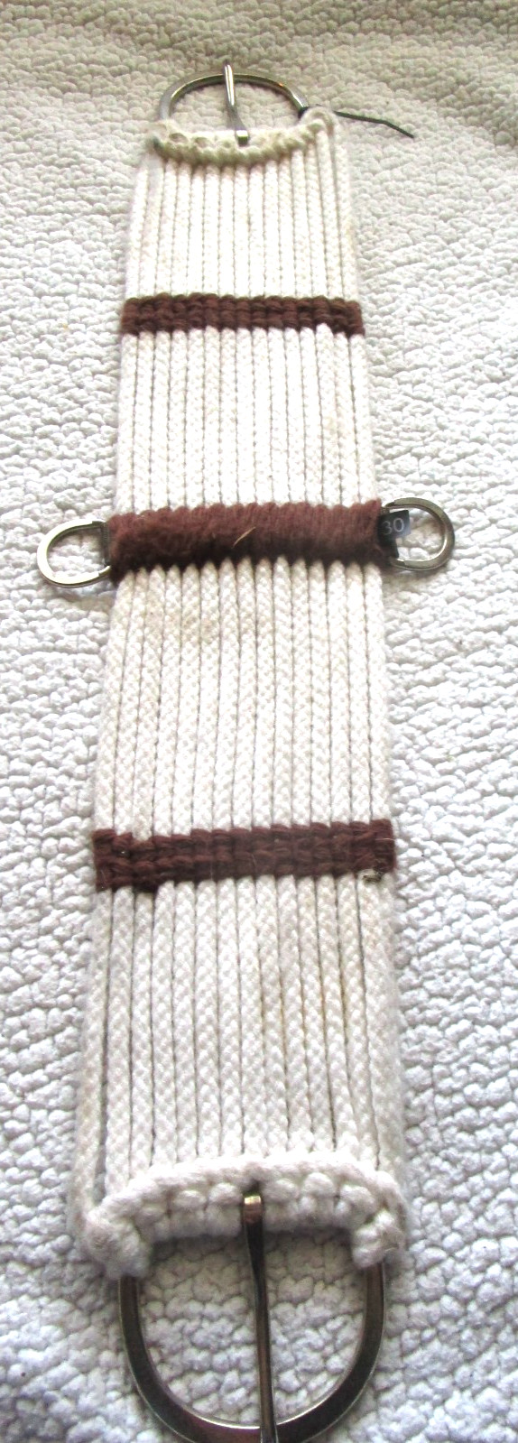 3 WESTERN ROPE CINCHES WHITE, GREEN AND BROWN 29 29 27.5''